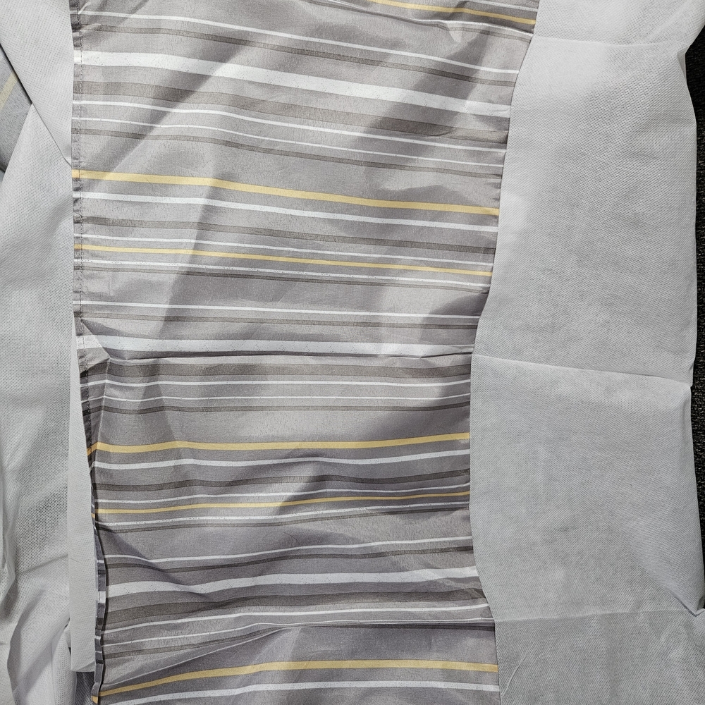 King Bedskirt Fairfield Square Collection Holden Yellow Striped Gray & Yellow